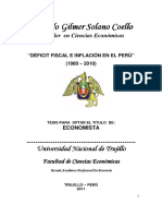 Déficit fiscal e inflación en el Perú