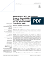 Association of ABO and RH Blood Group in Susceptibility, Severity, and Mortality of Coronavirus Disease 2019 A Hospital-Based Study From Delhi, India