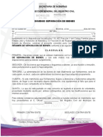 Regimen Separacion de Bienes 2019