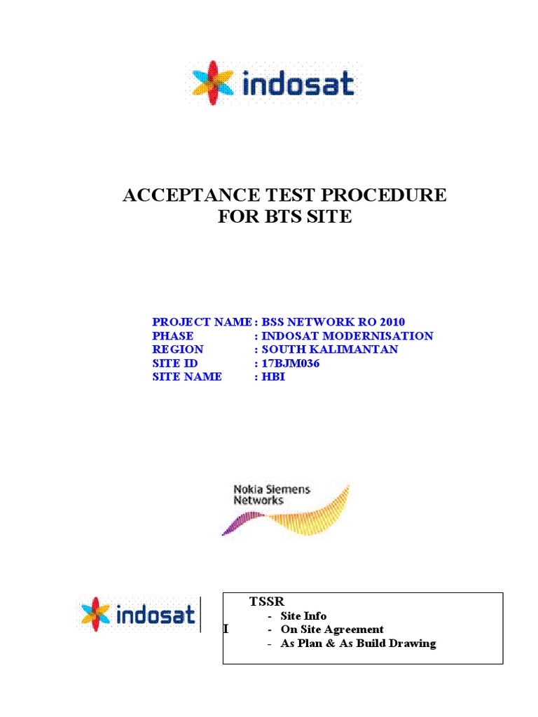 BTS Site Acceptance Test Procedure | PDF | Telecommunications ...