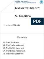 Programming Technology: 5 - Condition