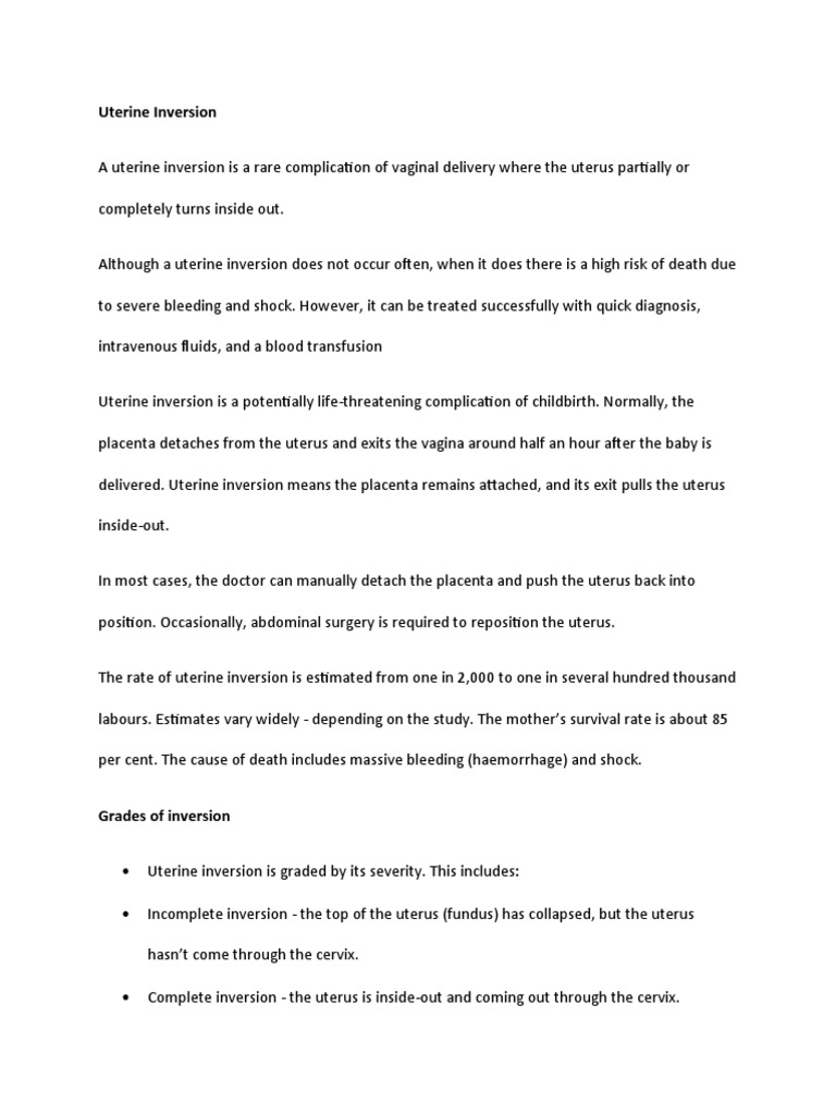 2.10 Uterine Inversion WPS Office | PDF | Childbirth | Uterus