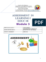 Assessment in Learning I Educ 08: Commission On Higher Education Bago City College