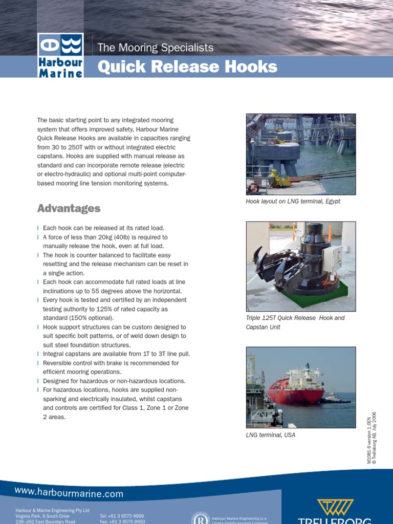 Quick Release Mooring Hooks | PDF | Transportation Engineering | Vehicles