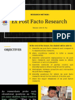 Ex Post Facto Research Methods