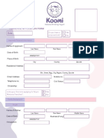 Official Koomi Franchise Form