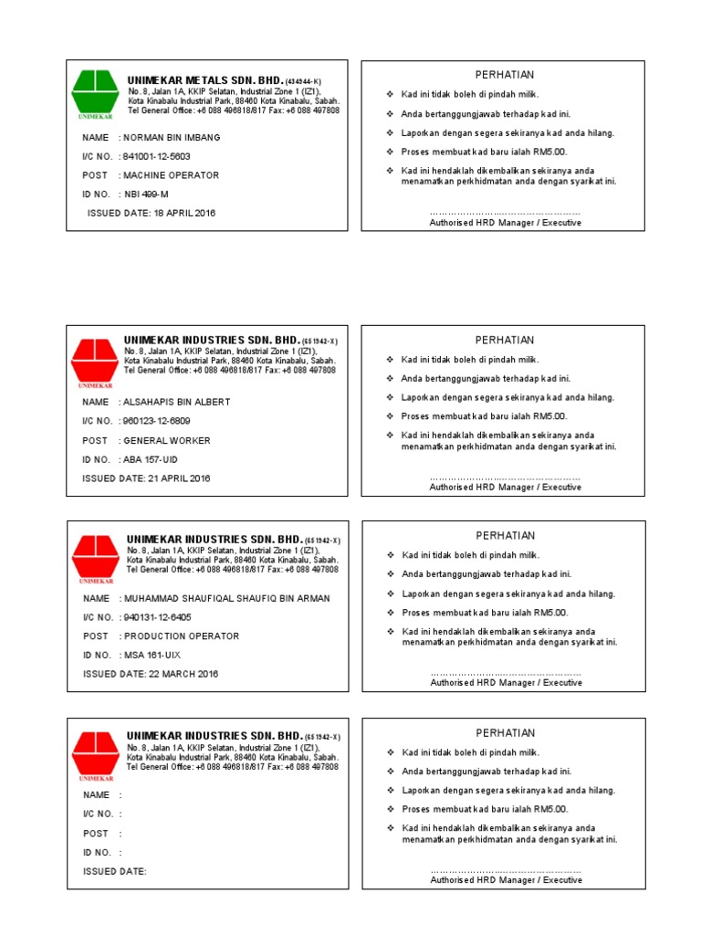 Misc - Id Card | PDF