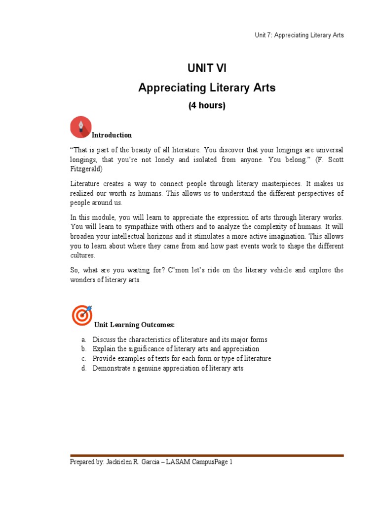 Understanding Literary Arts Appreciation | PDF | Poetry | Genre