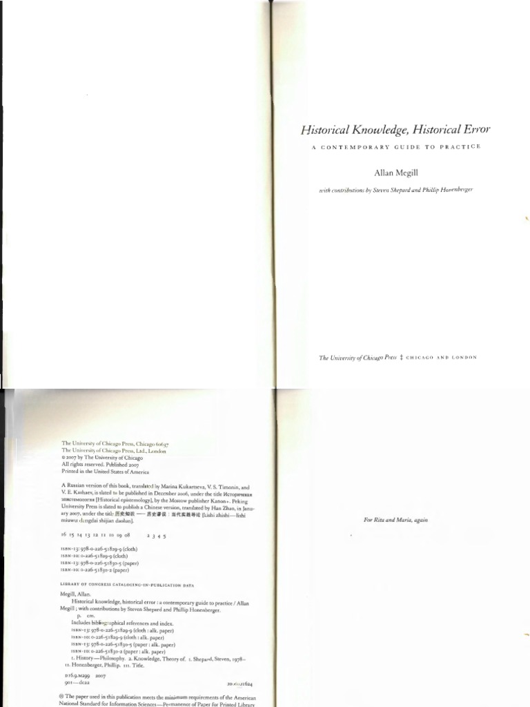 1.2 Allan Megill Historical Knowledge, Historical ErrorUniversity of