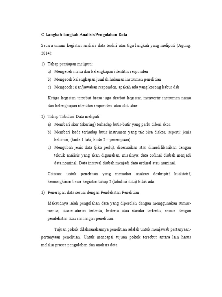 C langkah langkah analisis data pdf