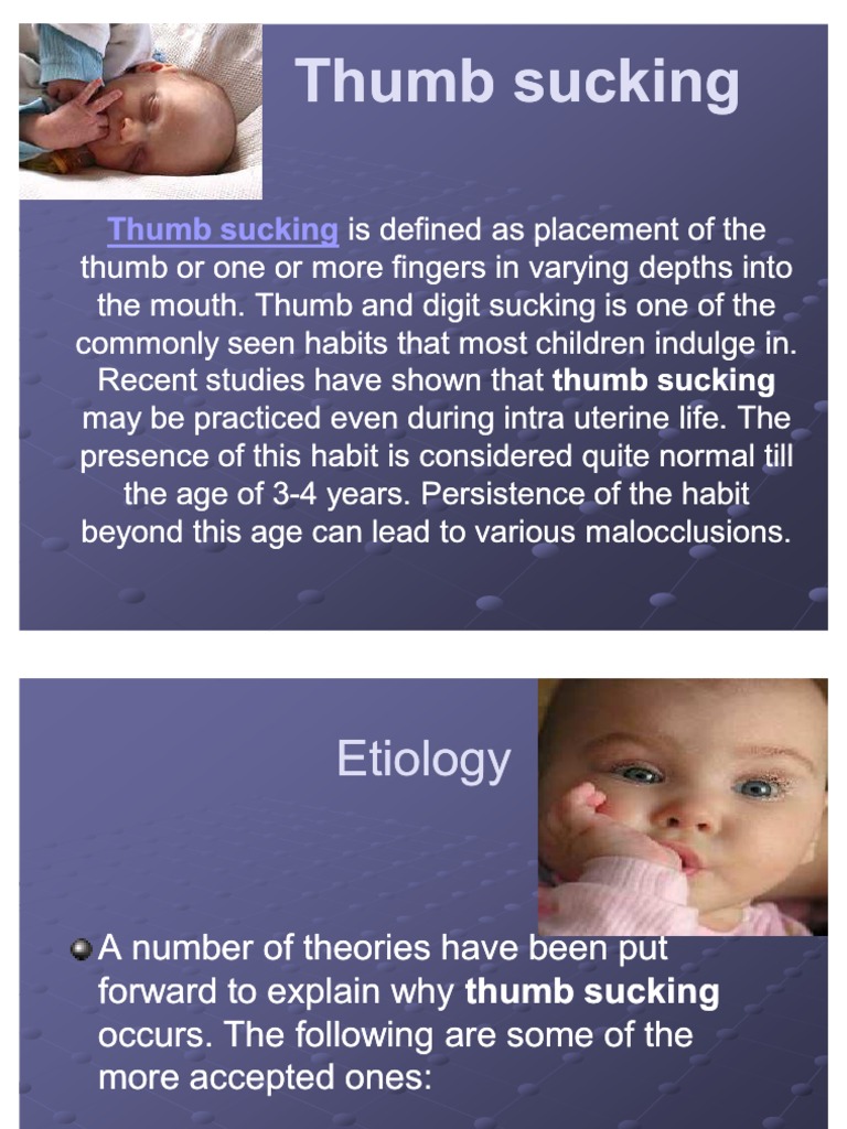 Thumb Sucking Habbit | PDF | Psychology | Behavioural Sciences