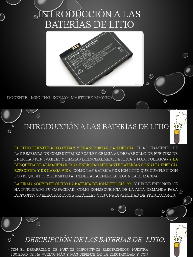 Introducción a Baterías de Litio | PDF | Electrodo | Batería de iones ...