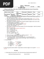 Grade - 4 - Maths - 6TH April To 10 TH April - Answer Key