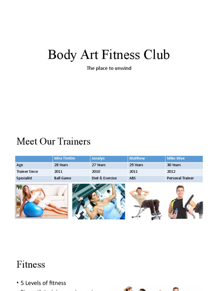 Body Art Fitness Club The Place To Unwind PDF Physical Fitness
