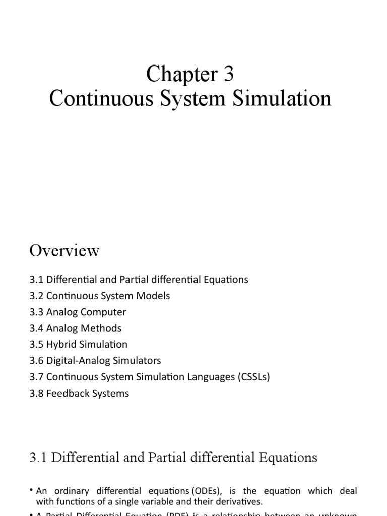 Continuous System Simulation | PDF | Differential Equations | Partial ...
