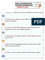 2.sinif Matematik Zaman Olcme Problemleri