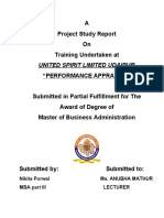 A Project Study Report On Training Undertaken At: United Spirit Limited Udaipur