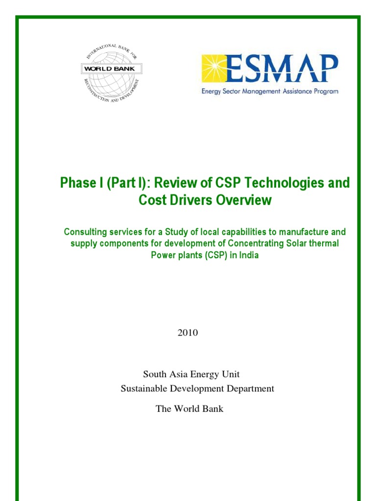 Review of CSP Technologies and Cost Drivers in India - 2010 - World ...