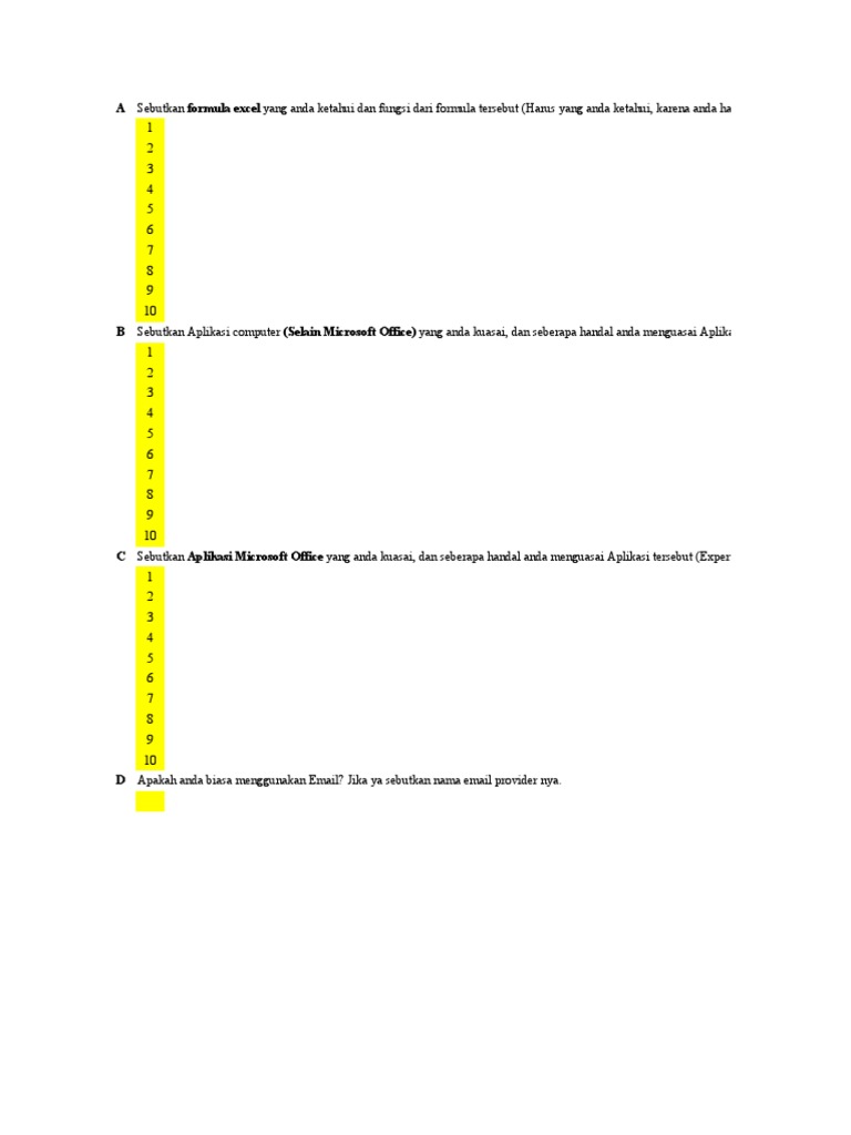TEST EXCEL NR - Rev | PDF