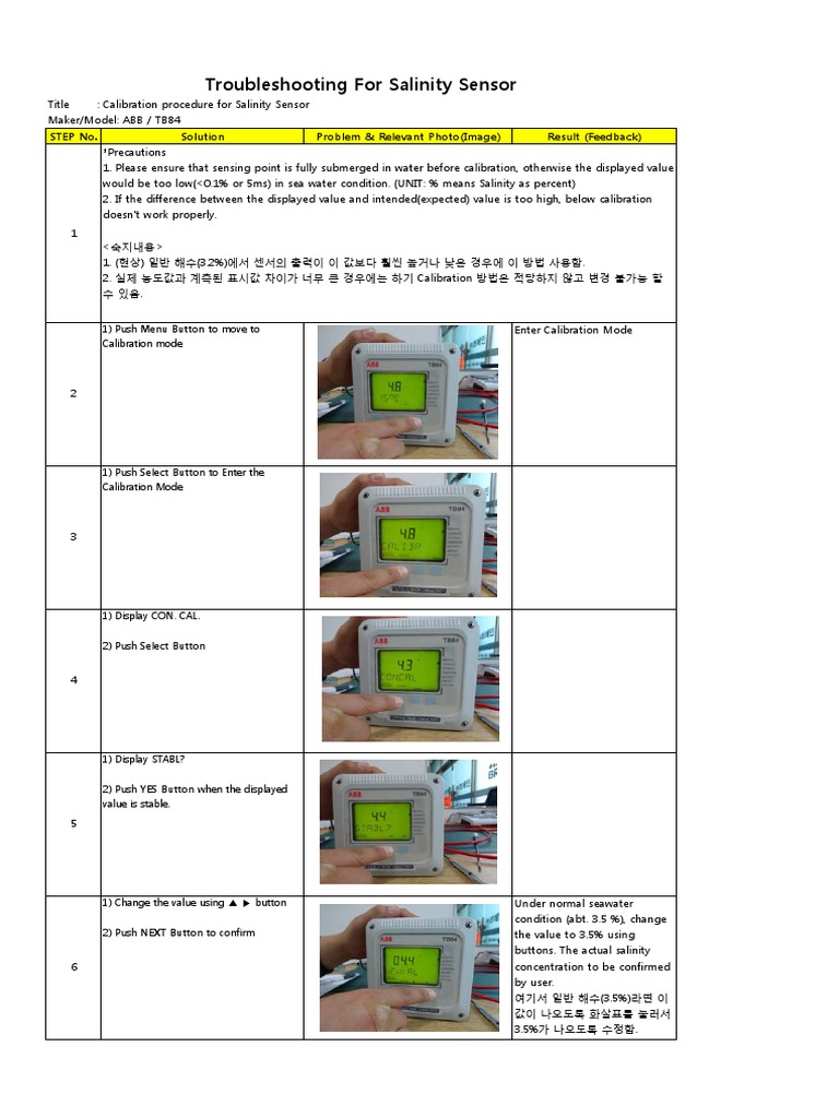 Salinity Sensor Calibration Guide | PDF | Calibration | Salinity