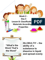 Week 2 - Lesson 8: Classification of Materials According To Properties