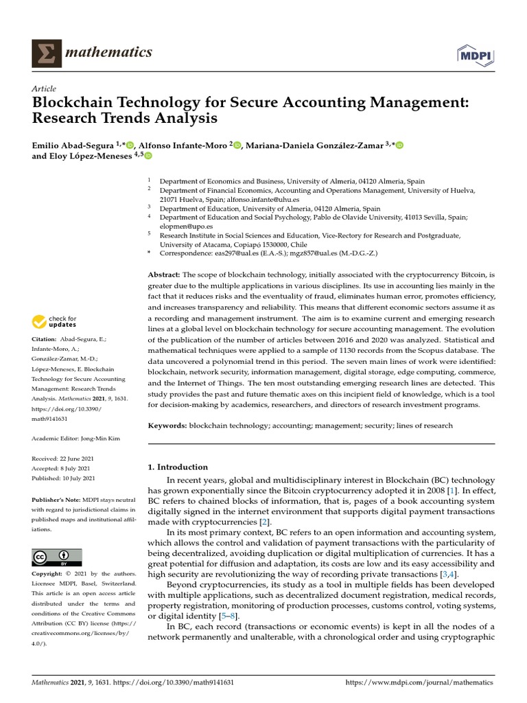 Mathematics: Blockchain Technology For Secure Accounting Management ...