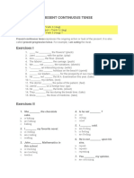 Exercise Present Continuous Tense