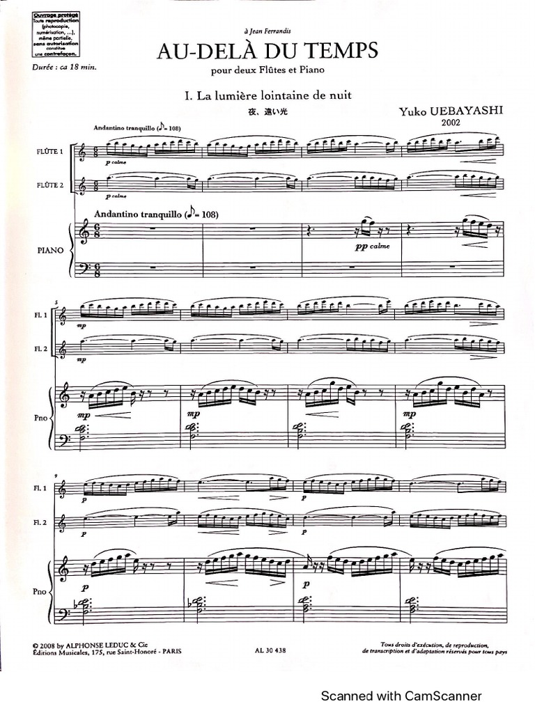Buy Au-Dela Du Temps Online at $47 - Flute World