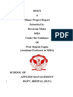 Byju'S A Minor Project Report Revaram Malee MBA Under The Guidance of Prof. Rajesh Gupta (Assistant Professor in MBA)