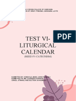 Test Vi-Liturgical Calendar: (Reed Iv-Catechism)