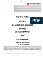 Phnom Penh: Section Exhaust Gas Silencer 5304532 Documentation AND User Manual MAN Material No.: 11.68015-1316