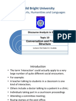 Topic 10 Conversation and Preference Structure