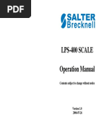 Lps-400 Scale Operation Manual: Contents Subject To Change Without Notice