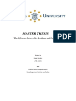 Master Thesis: "The Difference Between Tax Avoidance and Tax Evasion"