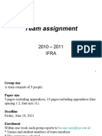 Team Assignment: 2010 - 2011 Ifra
