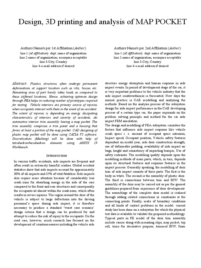 Automotive Map Pocket Design Analysis | PDF | Finite Element Method | 3 ...