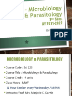 Sci 123 - Microbiology & Parasitology: 2 Sem. AY 2021-2022