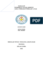 Peran Pendidikan Agama Kristen Dalam Keluarga Terhadap Perilaku Anak