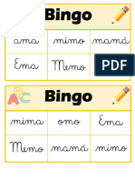 bingo de palabras ligada