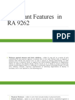 Important Features in RA 9262