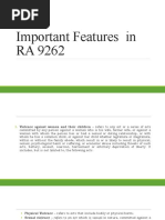 Important Features in RA 9262