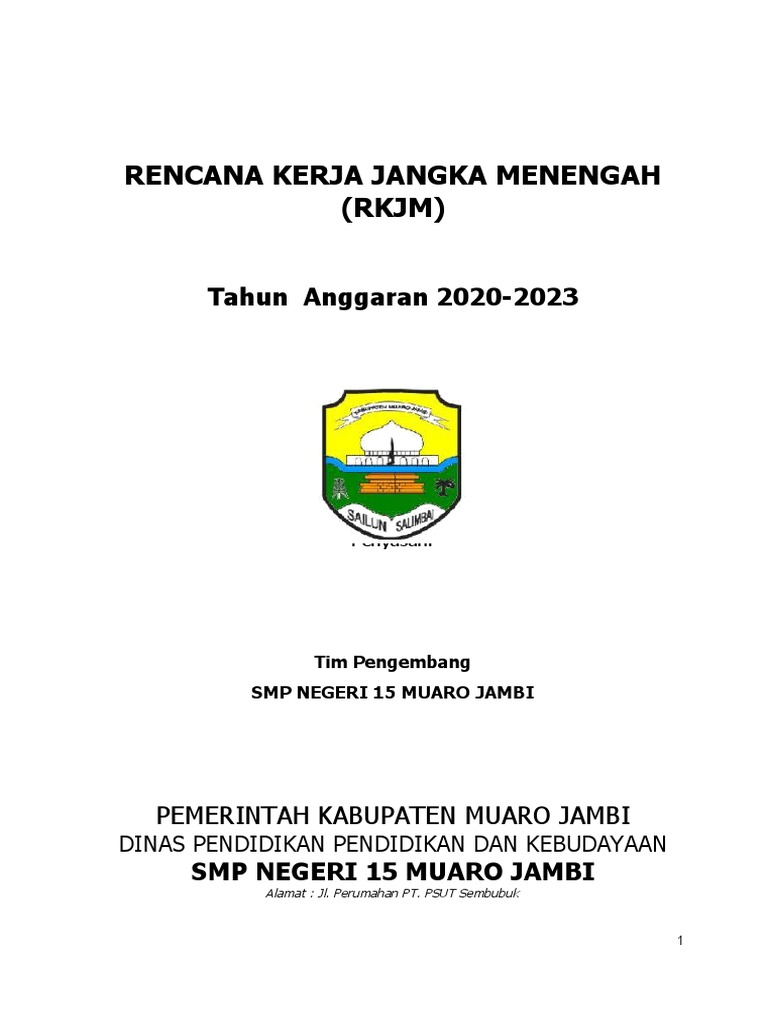 RKJM SMP Negeri 15 Muaro Jambi 2020-2023 | PDF | Ilmu Sosial