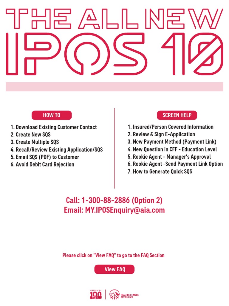 AIA iPoS User Guide: SQS Creation Steps | PDF | Insurance | Debit Card
