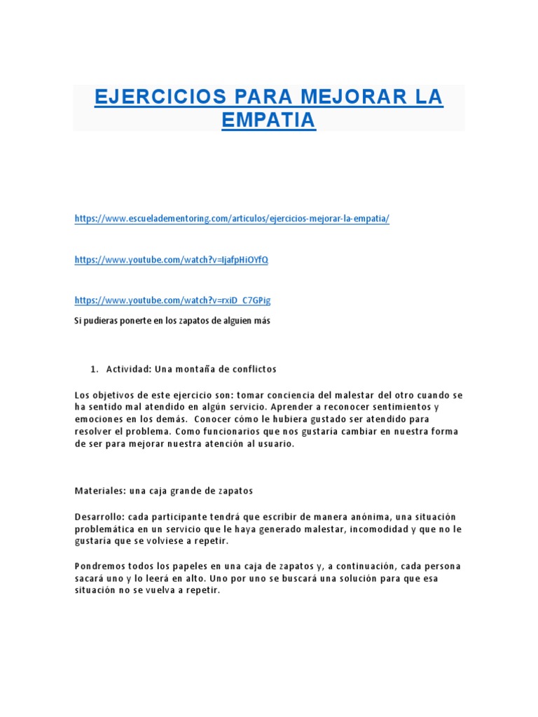 Estrategias para Aumentar La Empatía | PDF | Empatía | Las emociones