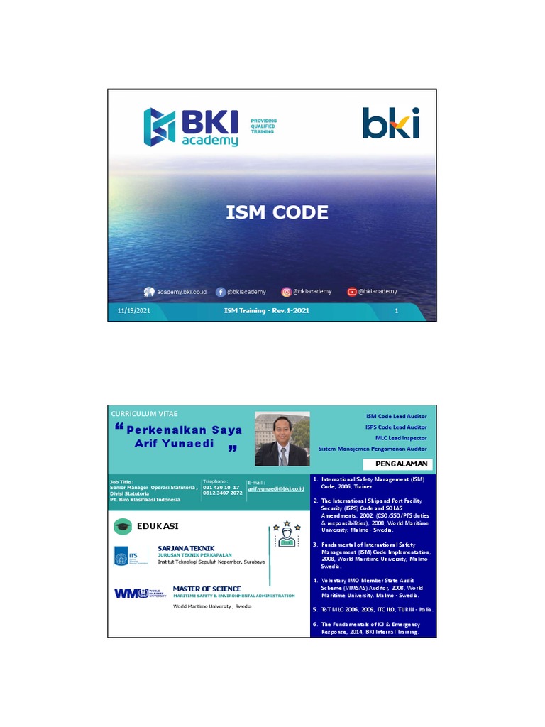 Materi Ism Code Bogor Nov 2021 | PDF | Water Transport | Safety