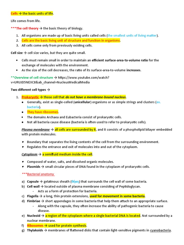 Chapter 3 - Cell Structure and Function - Done | Download Free PDF ...