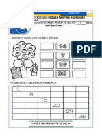 Atividade Lara Matemática Antecessor e Sucessor