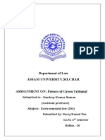 Department of Law Assam University, Silchar ASSIGNMENT ON: Powers of Green Tribunal