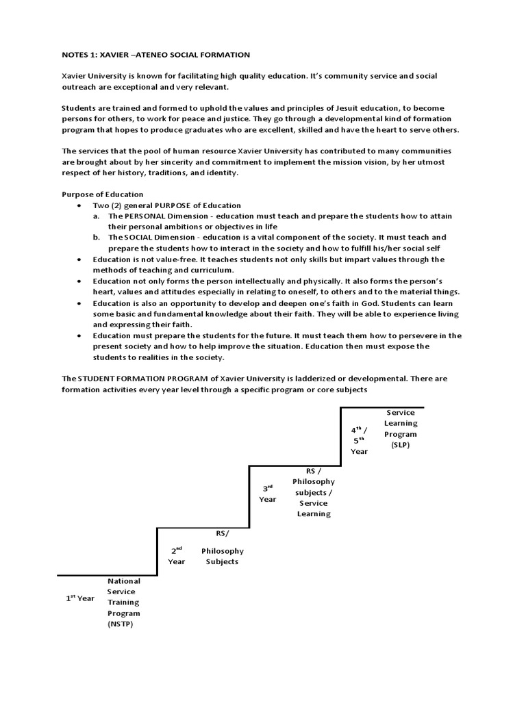 Notes 1 xavier ateneo social formation th th pdf faith