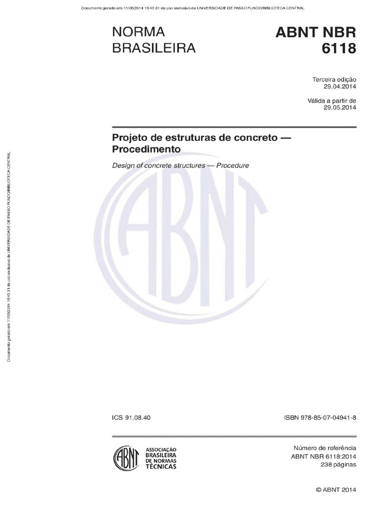 NBR 6118 - 2014 Projeto de Estruturas de Concreto - Procedimento ...
